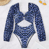 Swim Vestido de una pieza con estampado de leopardo para mujer, estilo simple para uso diario, con derechos de autor