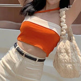 EZwear Camisa de mujer para el verano, de uso diario con bloque de color