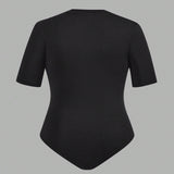 2 piezas Body casual minimalista sin mangas de cuello redondo a grande, verano