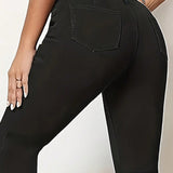 Jeans acampanados Capri para mujer con tela elastica