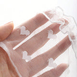 DAZY Encubrimiento de malla de manga larga con estampado de corazones de moda para mujeres