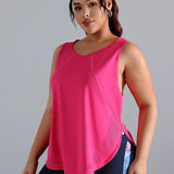 Camiseta deportiva de talla grande y elegante y top corto sin mangas, que cubre el abdomen y adelgaza, ideal para correr y disfrutar del fitness