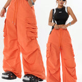 Coolane Pantalones de Enterizo de estilo callejero de moda de color brillante con bolsillos multiples y pantalones de paracaidas adecuados para trajes de primavera y verano.