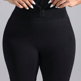 Pantalones cortos deportivos diarios simples y solidos para mujer en tallas grandes
