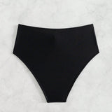 Swim Lushore Bottom del bikini de cobertura completa con diseno retorcido en la parte delantera de unicolor para la playa en verano