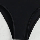 Swim Lushore Bottom del bikini de cobertura completa con diseno retorcido en la parte delantera de unicolor para la playa en verano