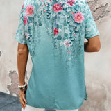 EMERY ROSE Camisa informal con estampado floral para mujer