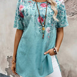 EMERY ROSE Camisa informal con estampado floral para mujer