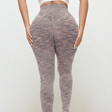 Pantalones de yoga de cadera alta, leggings de gimnasia de jacquard