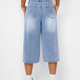 ICON Jeans anchos y cortos para mujer con bolsillos y corte suelto