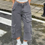 EZwear Jeans casuales de unicolor con bolsillo para mujer