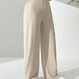 EZwear Pantalones rectos de punto simples y suaves para primavera/verano