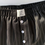EZwear Pantalones cortos de mujer tejidos con franjas negras
