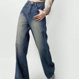 DAZY Jeans Vintage De Pierna Ancha Para Uso Casual