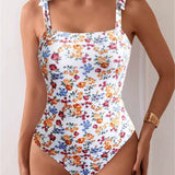 Swim Vestido de una pieza para mujer con estampado aleatorio