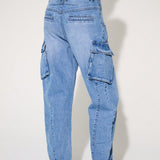 WESTFADE Jeans de pierna de barril Premium de verano para cargas sin elasticidad