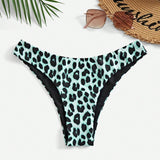 Bottom del bikini diario simple de estampado de leopardo para mujer