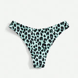 Bottom del bikini diario simple de estampado de leopardo para mujer