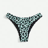 Bottom del bikini diario simple de estampado de leopardo para mujer