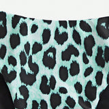 Bottom del bikini diario simple de estampado de leopardo para mujer