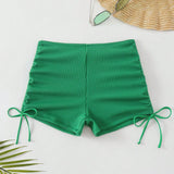 Swim Bottom de traje de bano de mujeres para playa de verano con cordon y tiras laterales
