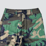 Pantalones rectos casuales rasgados con estampado de camuflaje