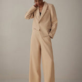 BIZwear Conjunto de pantalones de pierna recta con diseno asimetrico minimalista y casual