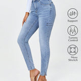 Jeans ajustados de color liso para mujer de moda