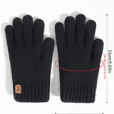 1 par de guantes de invierno para mujer de doble capa aptos para pana tactil, calientitos, tejidos con y forro polar para mantenerle abrigada en climas frios, perfectos para fiestas, conducir, jugar, ciclismo, senderismo y escribir