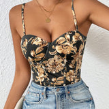 BAE Body sin mangas con estampado floral para uso casual y de oficina, ideal para el verano