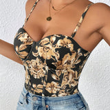 BAE Body sin mangas con estampado floral para uso casual y de oficina, ideal para el verano