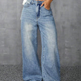 ICON Jeans informales de pierna ancha con efecto lavado