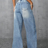 ICON Jeans informales de pierna ancha con efecto lavado