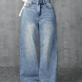 ICON Jeans informales de pierna ancha con efecto lavado