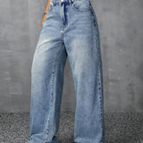 ICON Jeans informales de pierna ancha con efecto lavado