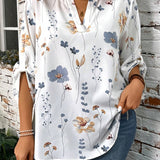 Camisa simple diaria para mujeres de as grandes con estampado aleatorio