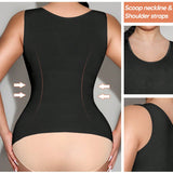 1 pieza Tops de camisola compresion para mujeres con cuello en V y control del abdomen, camiConjuntoas de tanques para control de la barriga