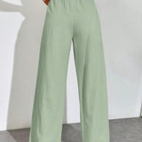 EZwear Pantalones anchos de pierna con cintura con cordon