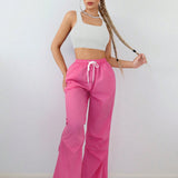 SXY Enterizo holgado rosa para mujeres, pantalones para damas