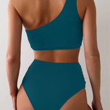 Swim Tankini simple de mujer de unicolor para uso diario