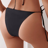 Dazy-Less Bottom de bikini triangular con cordones de encaje para mujer para vacaciones