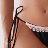 Dazy-Less Bottom de bikini triangular con cordones de encaje para mujer para vacaciones