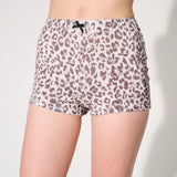 WESTFADE Shorts micro de leopardo de punto suave y elastico