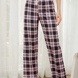 Pantalones de pijama con estampado a cuadros para mujer