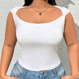 Camiseta casual de a grande para mujer de unicolor de manga murcielago con cuello redondo para verano