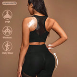 Sport Studio Conjunto de top deportivo y leggings para mujer de unicolor, estilo simple