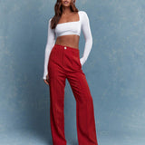 MISSGUIDED Pantalones rectos con pliegues