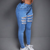 EZwear Jeans estrechos para mujer, casuales y versatiles, desgastados y con bolsillos
