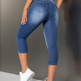 Tall Jeans ajustados casuales para mujer con siete puntos y bolsillos, perfectos para uso diario