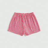 ROMWE Kawaii Conjunto de 3 piezas de pantalones de pijama con estampado de fresas, Conjuntoas, cerezas y tartan